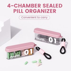 Hot Sale Outdoor 4 Compartment Portable Sealed Pill Organiser