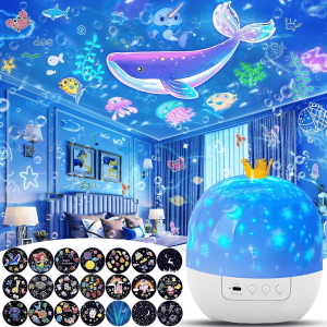 LAST DAY PROMOTION – Projector Night Light for Kids 15 Sets of FilmsType-C Charging