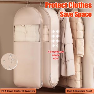 ️‍2025 Space Saving Hanging Garment Bag with Self Compression Zipper