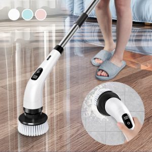 LIMITED SALE! 9-in-1 Electric Cleaning Brush – 6 Interchangeable Heads with IPX7 Waterproof Rating for Bathroom & Car Cleaning