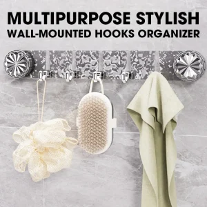 【No-drill wonder! Super strong five-hook hanger】Say goodbye to clutter and tidy up in a second!