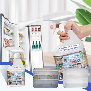 ! ️ Powerful Refrigerator Cleaner – Eliminates 99.9% of Bacteria & Mold, Leaves Fresh Citrus Scent