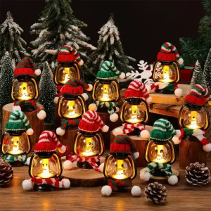 Christmas Specials-Christmas Decoration Mini Snowman Lantern with Hats and Scarves